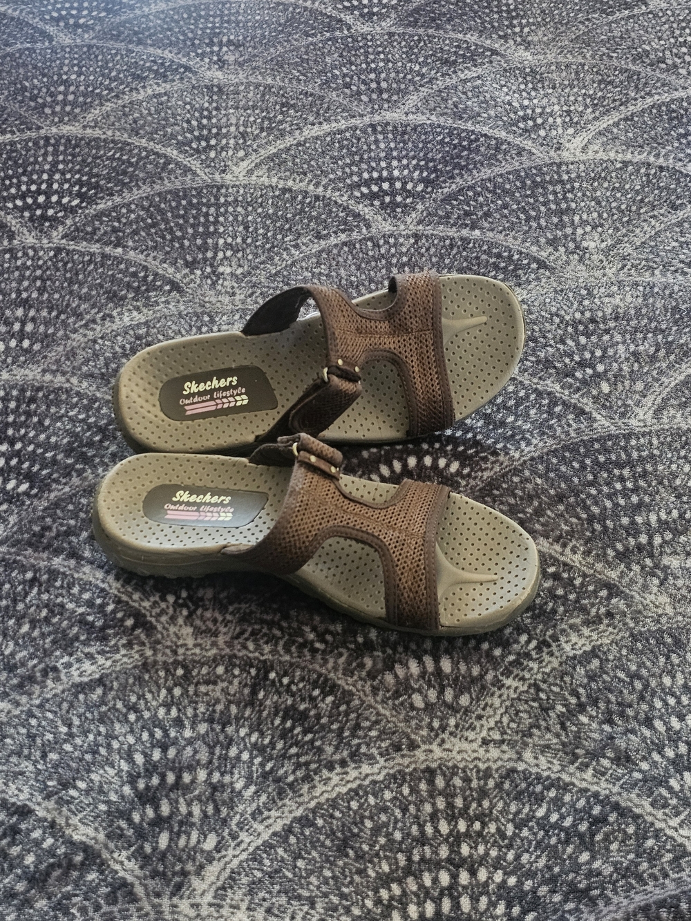 Skechers Brown Adjustable Slide Sandals Size 7.0